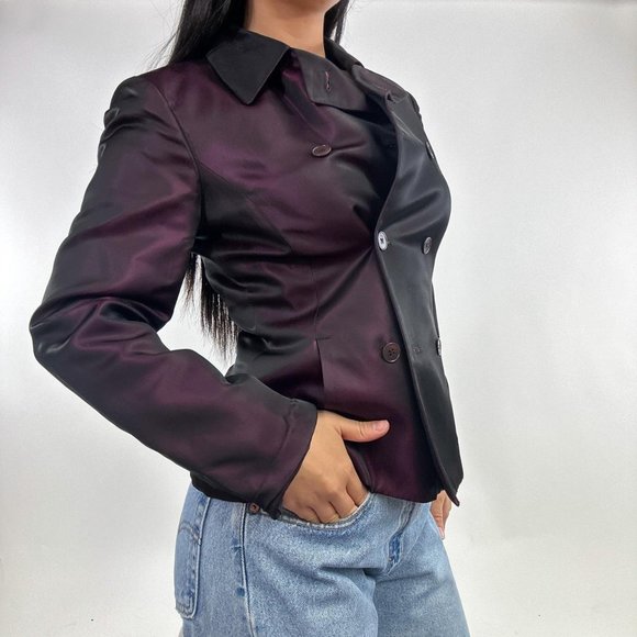 RARE Vintage Calvin Klein Taffeta Blazer Jacket - Picture 3 of 5